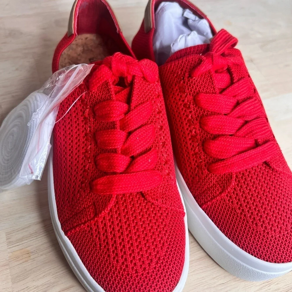 ☀️Lucky Brand Talena Knit Low Top Comfort Platform  Crimson Women's 6 NWOT